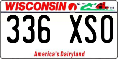 WI license plate 336XSO