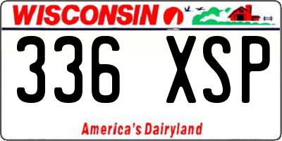 WI license plate 336XSP