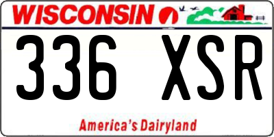 WI license plate 336XSR