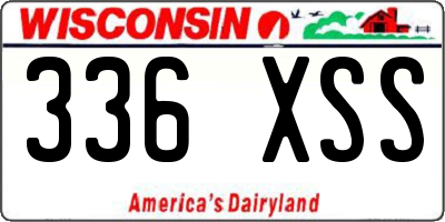WI license plate 336XSS