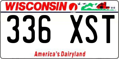 WI license plate 336XST