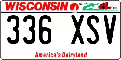 WI license plate 336XSV