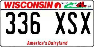 WI license plate 336XSX