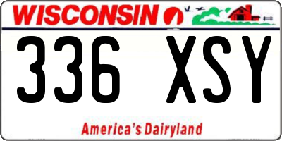 WI license plate 336XSY