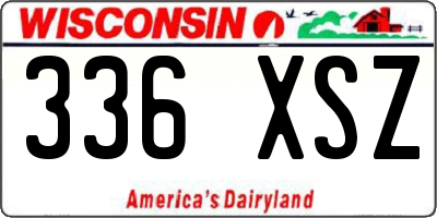 WI license plate 336XSZ