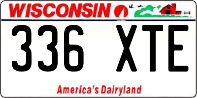 WI license plate 336XTE