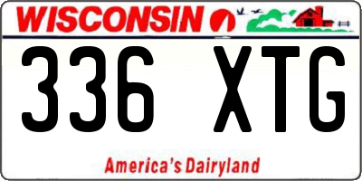 WI license plate 336XTG