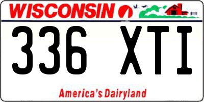 WI license plate 336XTI