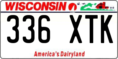 WI license plate 336XTK