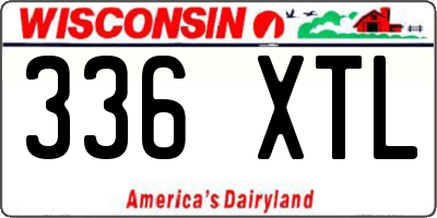 WI license plate 336XTL