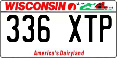 WI license plate 336XTP