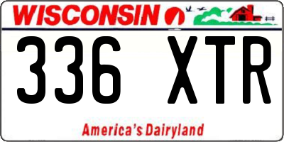 WI license plate 336XTR