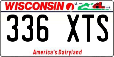 WI license plate 336XTS