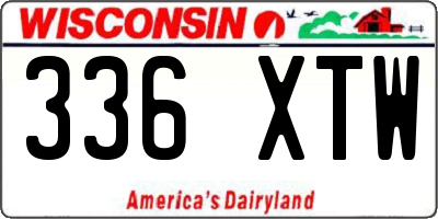 WI license plate 336XTW
