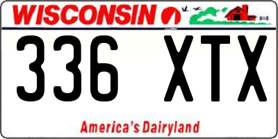WI license plate 336XTX