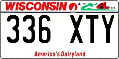 WI license plate 336XTY