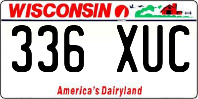 WI license plate 336XUC