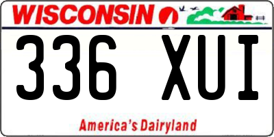 WI license plate 336XUI