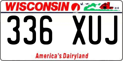 WI license plate 336XUJ