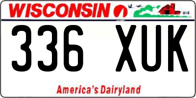 WI license plate 336XUK