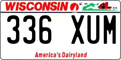 WI license plate 336XUM
