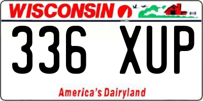 WI license plate 336XUP