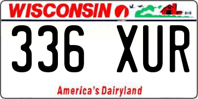 WI license plate 336XUR