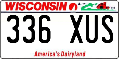 WI license plate 336XUS