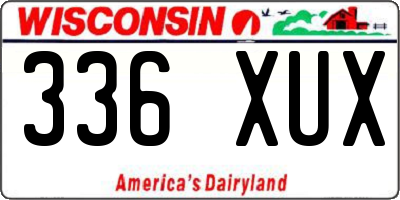 WI license plate 336XUX