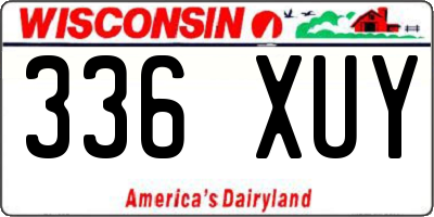 WI license plate 336XUY