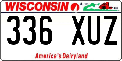 WI license plate 336XUZ
