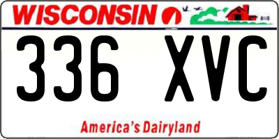 WI license plate 336XVC
