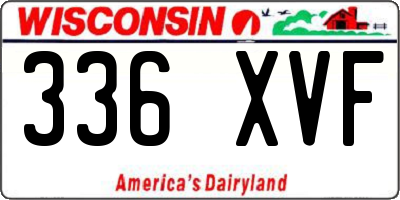 WI license plate 336XVF