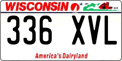 WI license plate 336XVL