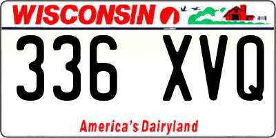 WI license plate 336XVQ