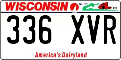 WI license plate 336XVR