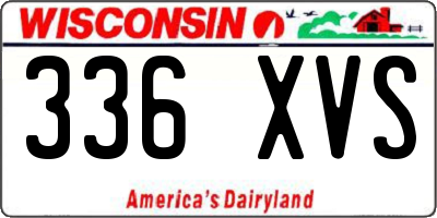 WI license plate 336XVS