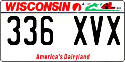 WI license plate 336XVX