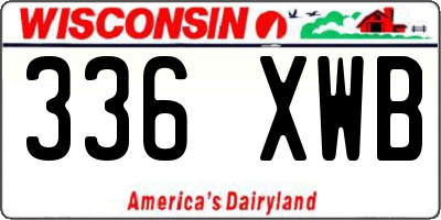 WI license plate 336XWB
