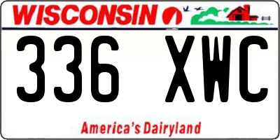 WI license plate 336XWC