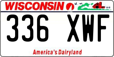 WI license plate 336XWF