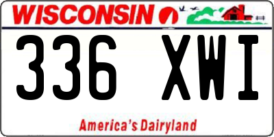 WI license plate 336XWI