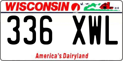 WI license plate 336XWL