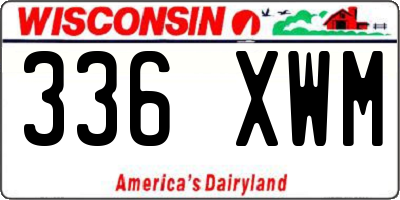 WI license plate 336XWM