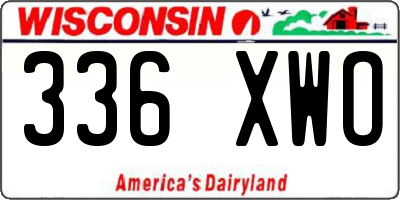 WI license plate 336XWO