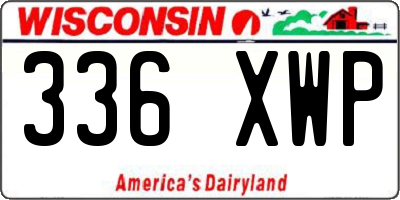 WI license plate 336XWP