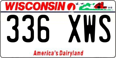 WI license plate 336XWS