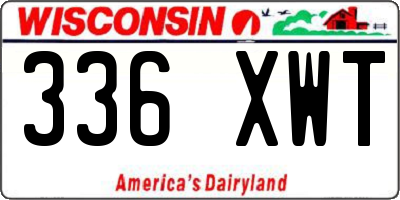 WI license plate 336XWT