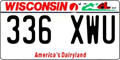 WI license plate 336XWU