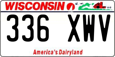 WI license plate 336XWV